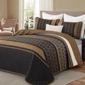 Dinjoy Boho Queen Quilt Set, Striped Bedspread Queen Size, 3 Pieces Micofiber by DINJOY