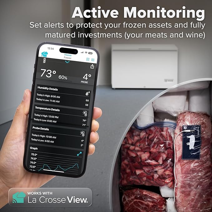 Temp Tracker Probe Wi-Fi Alert System with The Bridge Gateway and a Temperature Probe Sensor with Ambent Temperature and Humidity