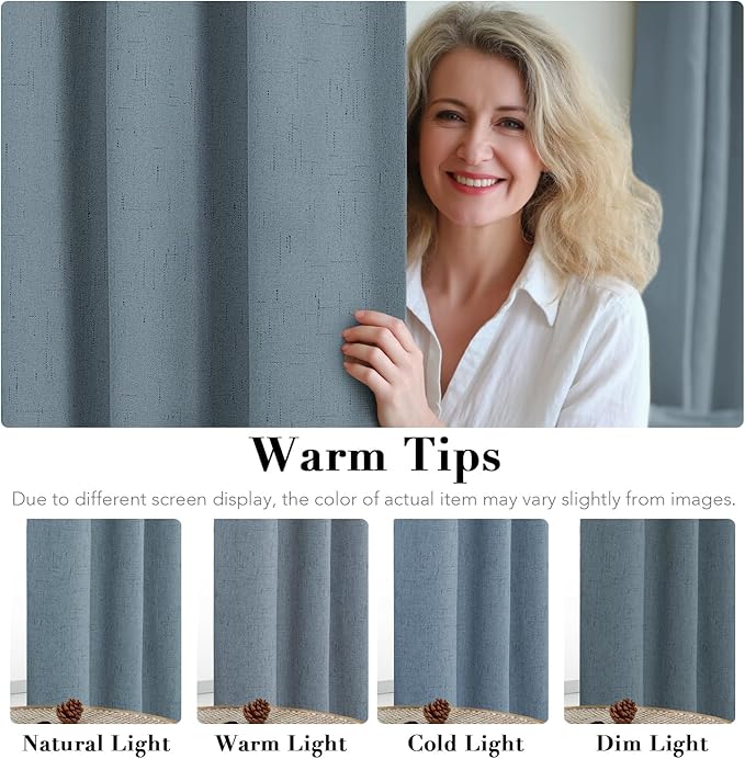 H.VERSAILTEX Linen Blackout Curtains Durable Thick Textured Linen Look 100% - Image 6