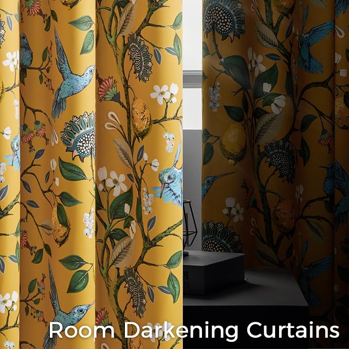 Topfinel Sliding Door Patio Floral Curtains & Drapes - Image 3