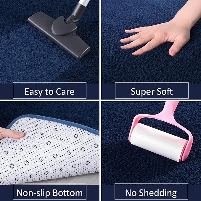 5x7 Area Rugs for Living Room Non Slip Dorm Bedroom Rug, Minimalist Washable - Image 5