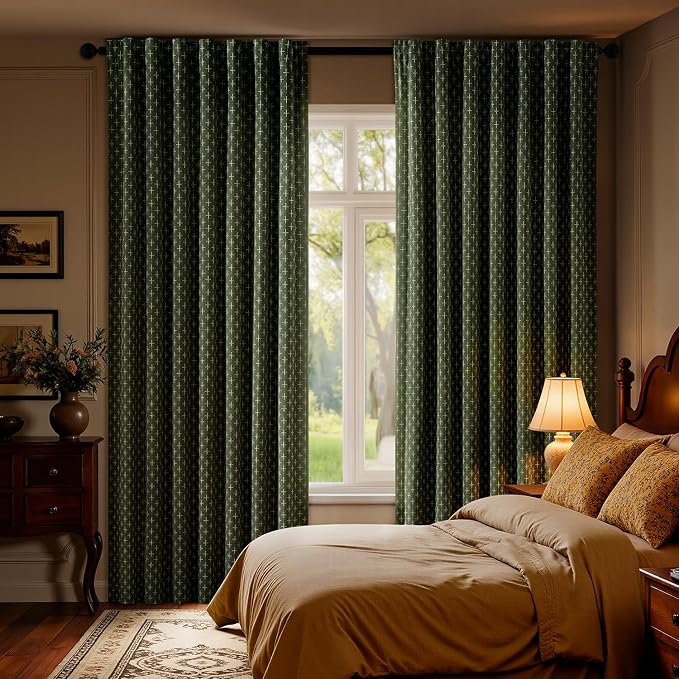 MIULEE 100% Blackout Decorative Linen Striped Curtains - Image 7