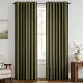 MIULEE 100% Blackout Linen Curtains 42 x 72 Inch Light Olive Green 2 Panels | by MIULEE