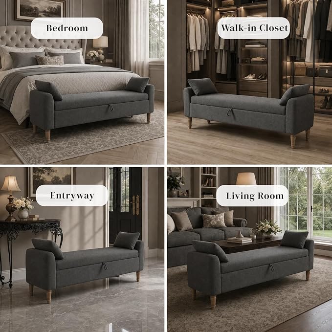 Aoiy & Wifon 65.94" W Large Storage Ottoman Bench, King Size End of Bed Storage - Image 7