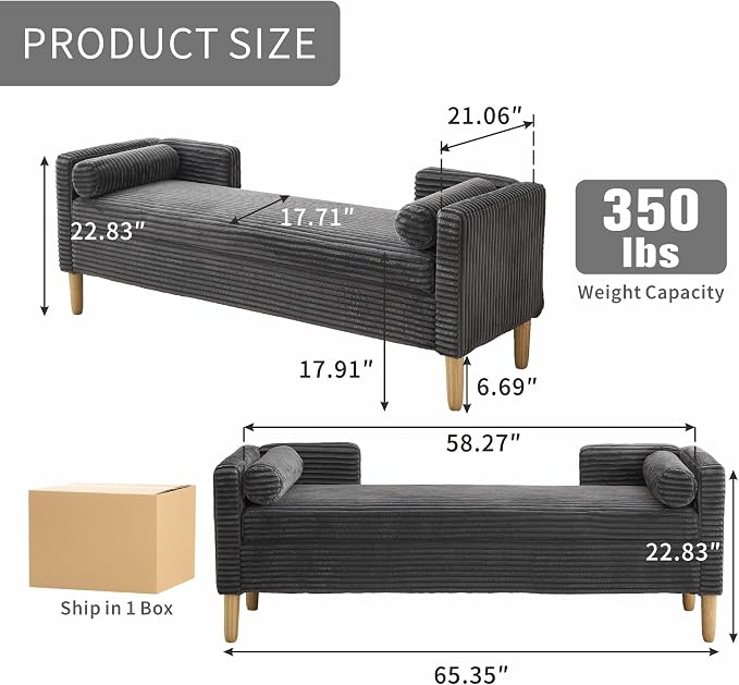 Chifee & Vingol 65.35" W Ottoman - Image 2