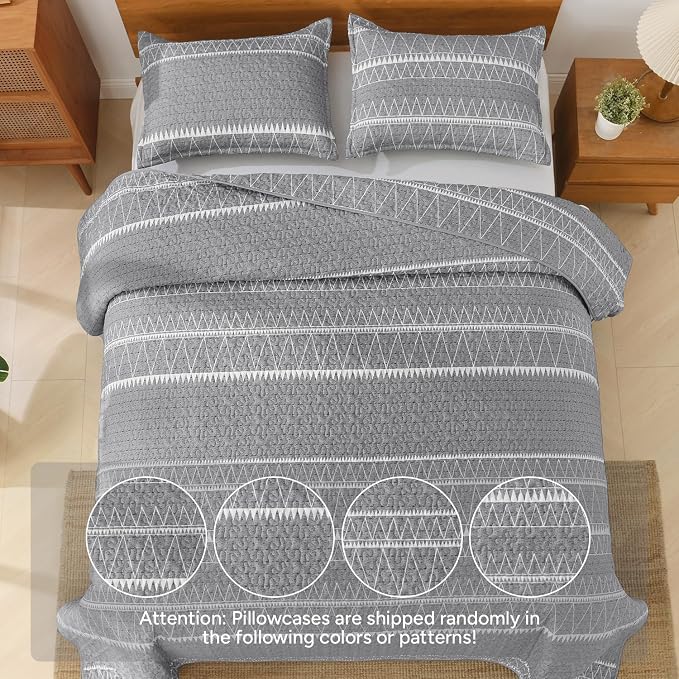 Oversized Super King Plus Quilt Set Grey - Image 6