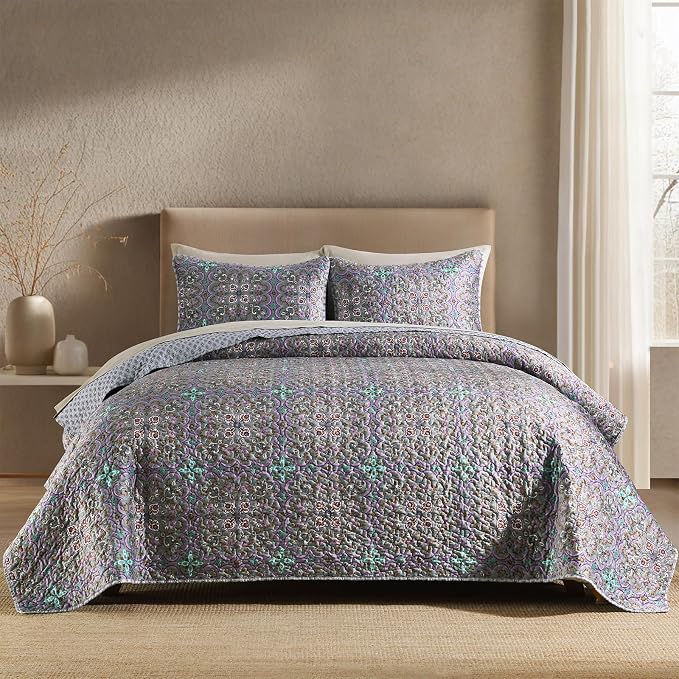 Boho Quilt King Set, 3-Piece Bedspread - Image 5