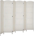 HOMCOM Room Divider 6 Panel Freestanding 6FT Tall Privacy Screen White | by HOMCOM