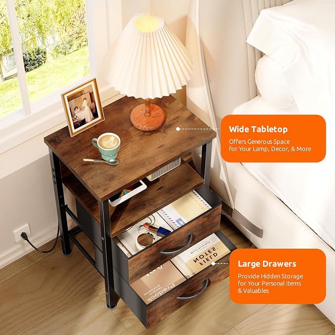 Lazzanto Night Stand with Charger Station - Image 6