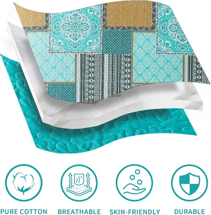 BEDIFANY 3 Pieces Cotton King Size Quilt Sets, King Quilted Coverlets | - Image 5