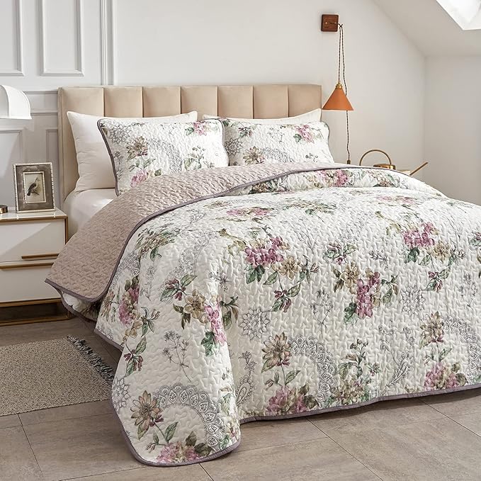 Flysheep 3 Pieces Quilt Set King Size, Soft Microfiber Lightweight Bed Cover - Image 2