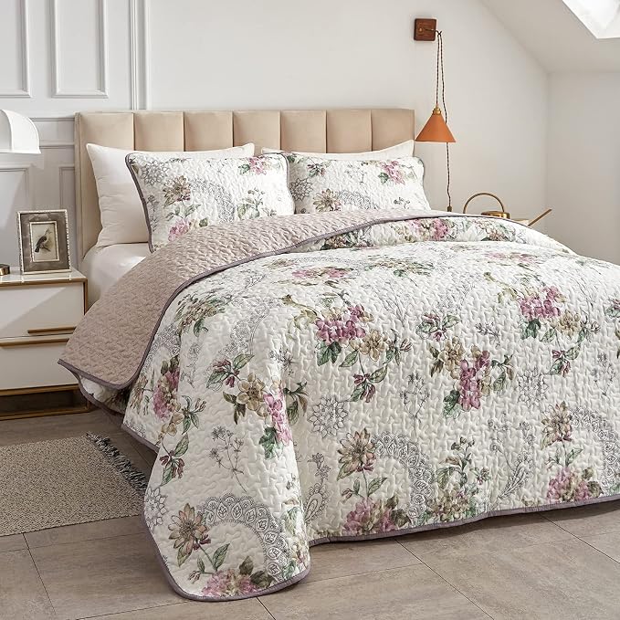 Flysheep 3 Pieces Quilt Set California King Size, Soft Microfiber Lightweight - Image 2