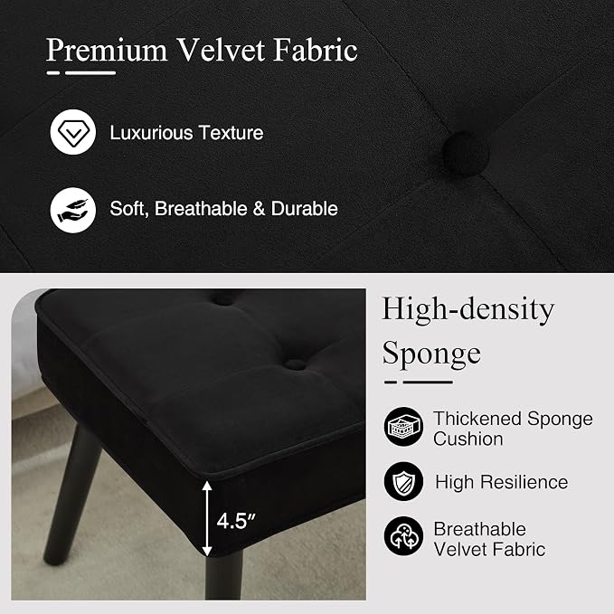LOULENS Entryway Bench, Button Tufted, Upholstered Bench - Image 3
