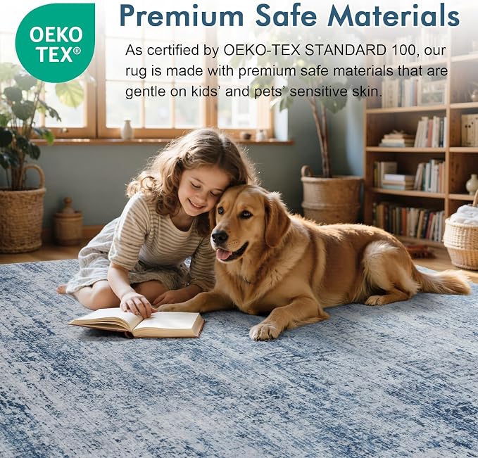 4x6 Ft Area Rugs for Living Room, Soft Non-Slip Washable Rugs Modern Abstract - Image 5