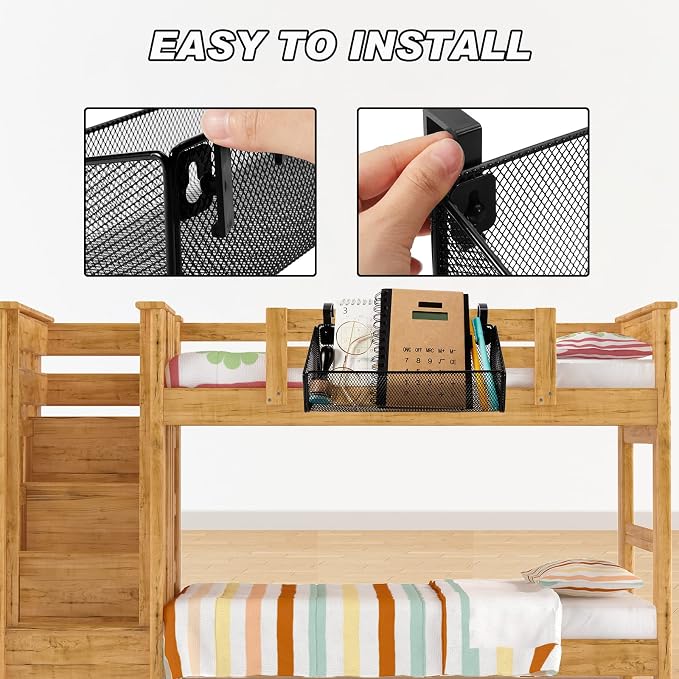 2 Pcs Hanging Bedside Caddy Shelf - Image 4