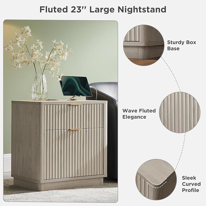 T4TREAM 23'' Fluted Nightstand - Image 7