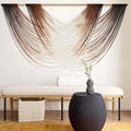 Macrame Wall Hanging Brown Dip Dyed Boho Fiber Art Decor 57"W*35"L | Warm Brown by FLBER