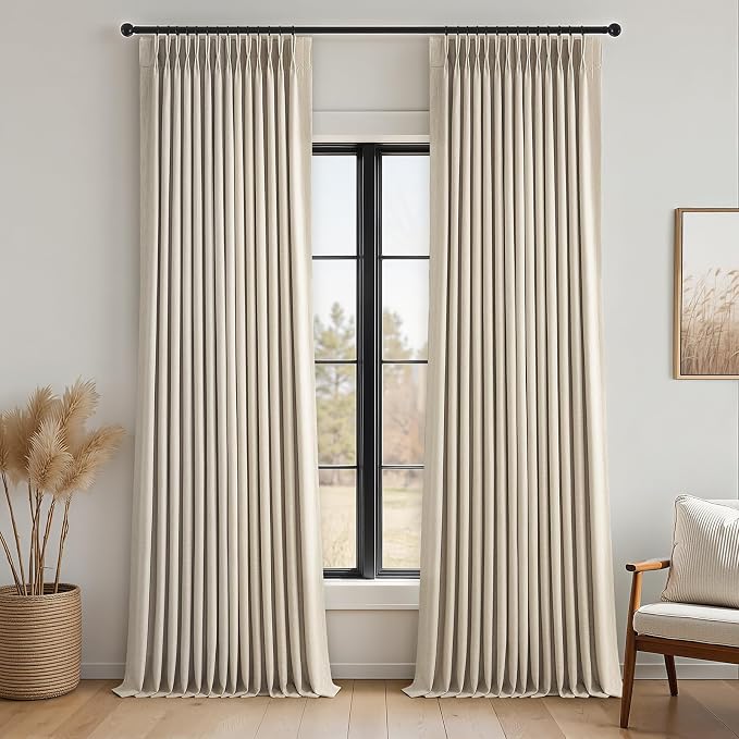 Topfinel 95 Inches Long Pinch Pleated 100% Blackout Curtains, Thermal Insulated by Topfinel