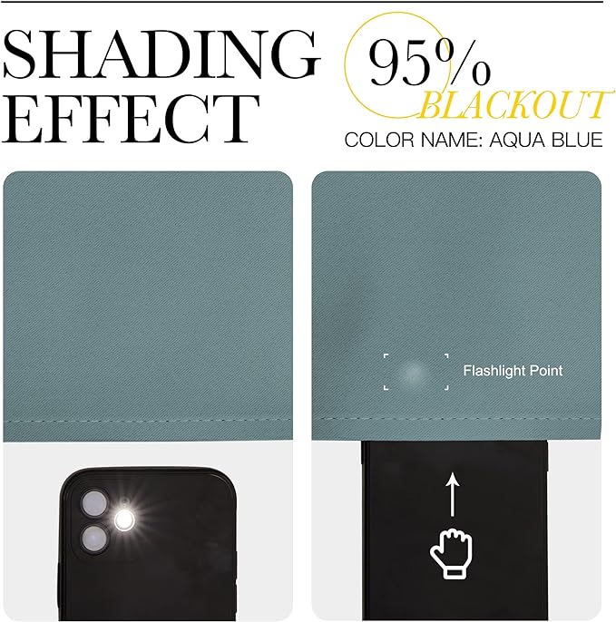 NICETOWN Modern Greyish Blue Blackout Curtains Noise Reducing, Thermal - Image 5