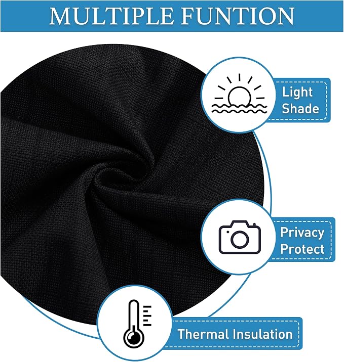 RYB HOME 100% Blackout Door Curtains, Linen Textured Privacy Shades - Image 6