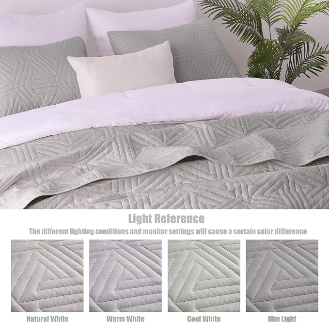 Whale Flotilla Soft Geometric King Quilt Set - Image 7