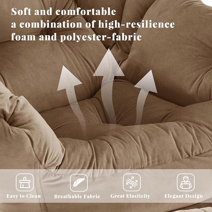 Lazy Chair with Ottoman, Comfy Reading Chair, Lounge Chair - Image 7