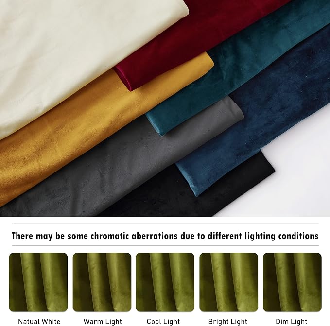 RYB HOME Green Velvet Curtains 96 inches - Image 6
