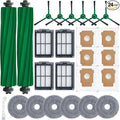 Bluevisk Plus 405 Combo Replacement Parts for Roomba Plus 405 Combo Plus 505/ 507Combo Robot Vacuum Cleaner Parts with 2 Roller Brush, 4 HEAP, 6 Mops, 6 Dust Bags, 6 Side Brushes, 1 Clean Brush
