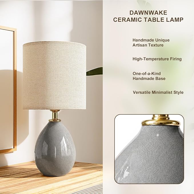 18.5" Table Lamp Set of 2 for Living Room Bedroom, Bedside Lamps for Night - Image 2