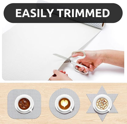 RAY STAR 12X120 Inch Shelf Liner for Kitchen Cabinets, Non-Adhesive Cabinet Liner Washable, PVC Drawer Liner for Dresser Non-Slip Bathroom (Black Circle)(3 Roll)