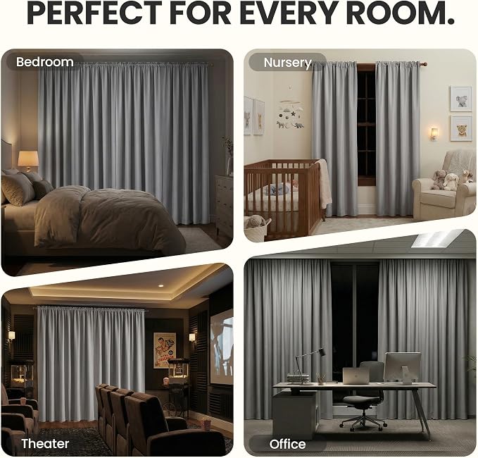 ECLIPSE Kendall Modern Blackout Thermal Rod Pocket Window Curtain - Image 6