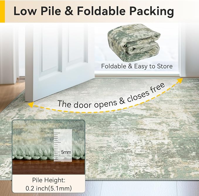 RELEANY Washable 5'x7' Abstract Area Rug - Image 6