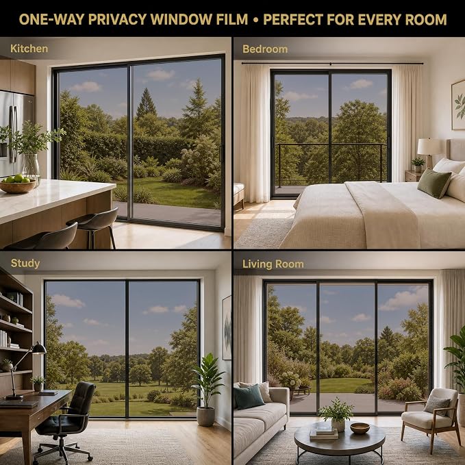One Way Privacy Window Film Heat Control Mirror Tint 23.6Inx32.8Ft | Reflective - Image 6