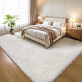 6x9 Cream White Shag Rug for Bedroom, Soft Plush Fluffy Carpet | Ivory Area Rug by KICHOWUA
