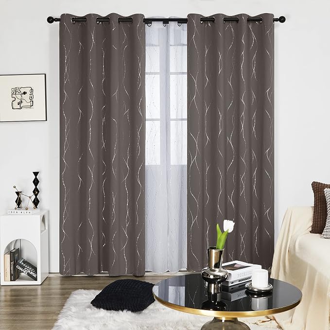 Deconovo Living Room Curtains 84 Inches Long, Thermal Insulated, Room Darkening - Image 2
