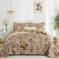 Dintszyayue Fall Quilt King Size Brown, Soft Microfiber Lightweight Farmhouse by Dintszyayue