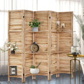 Room Divider with Shelves, 5 Panel Natural Privacy Screen | Partition Room by AMBITION+LAND