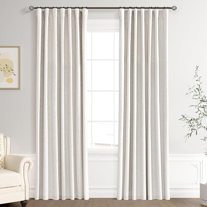 Joywell 100% Blackout Linen Curtains 84 Inch Long by Joywell