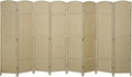 HOMCOM Room Divider 8 Panel Folding Privacy Screen 5.6' Tall Beige | by HOMCOM