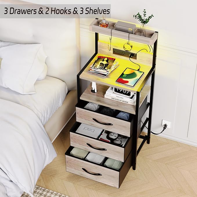 SZLHANJZ Nightstand Set of 2, - Image 9