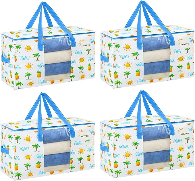 VENO Moving Bags, Wide Open Top, Tropical Island, 4 Pack | Moving boxes by Veno