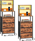 Night Stand Set 2, LED Nightstand by Furnulem
