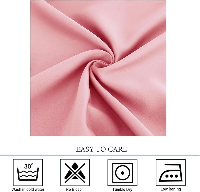 Diraysid Pink Grommet Blackout Curtains - Image 4