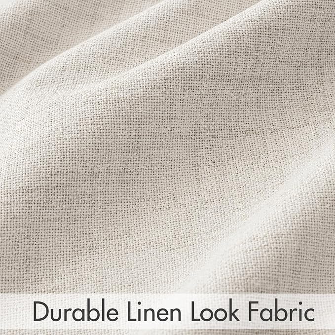MIULEE 100% Blackout Curtains Linen Curtains & Drapes W52xL96 Inch, Cream | 2 - Image 7