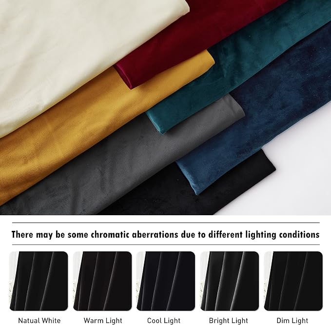 RYB HOME Black Velvet Blackout Curtains 84 inches - Image 8