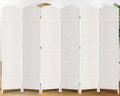 6 Panel Room Divider, 6 FT Wide Folding Screen Room Divider, Off White | Double by DURASPACE
