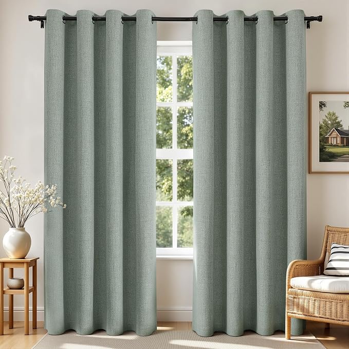 Joydeco Blackout Curtains 63 Inches Long 2 Panels Burg, Room Darkening Curtains by JOYDECO