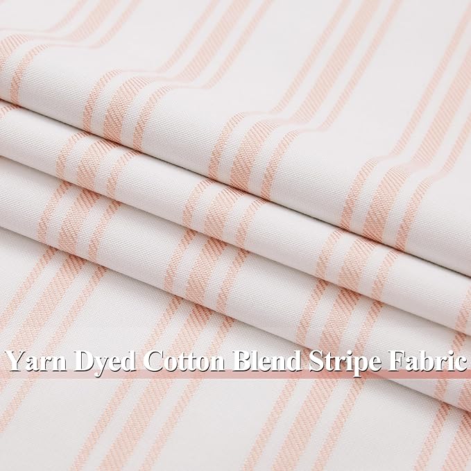 ZJDECOR Pink Stripe Full Blackout Curtain Panels 84 Inches Long, Rod Pocket | - Image 6