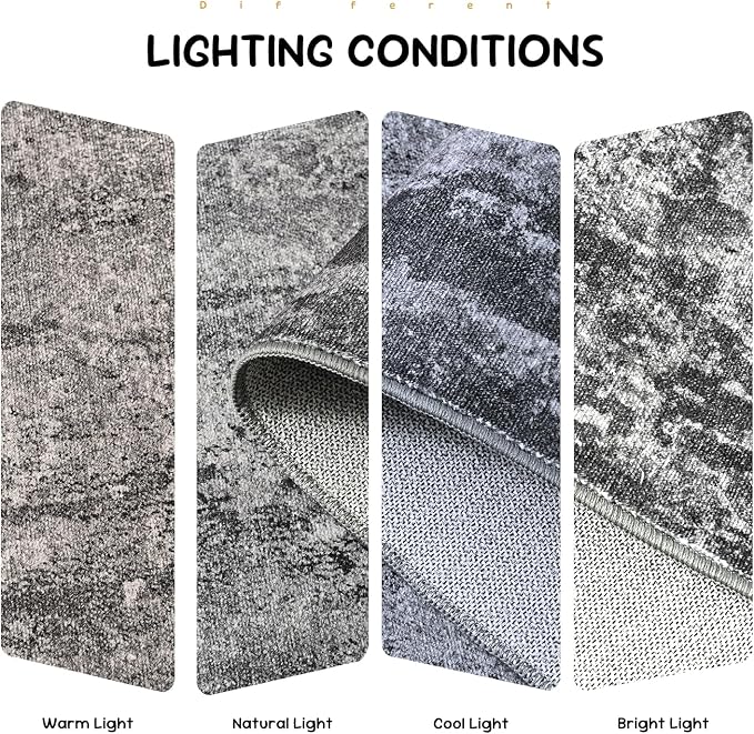 2.6x12 Black Rug Runners for Hallways Kitchen Runner Rug Non Slip Washable - Image 8