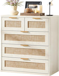 LEYAOYAO Rattan Dresser for Bedroom, 33.5" Small Chest of Drawers | Gold Metal by LEYAOYAO-Findtheshiningpointofyourideallife%EF%BC%81
